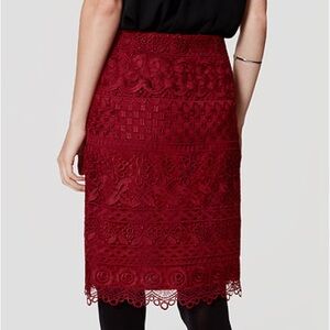Loft Wine Red Pencil Skirt